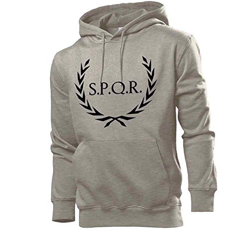 Generisch Lorbeerkranz SPQR Rom Männer Hoodie Sweatshirt Grau M von shirt84