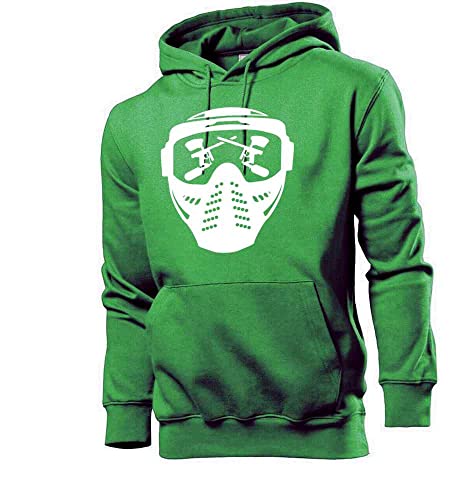 Generisch Paintball Maske mit Waffe Männer Hoodie Sweatshirt Grün L von shirt84