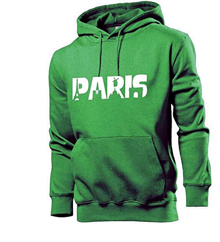 Generisch Paris Skyline Männer Hoodie Sweatshirt Grün XXL von shirt84