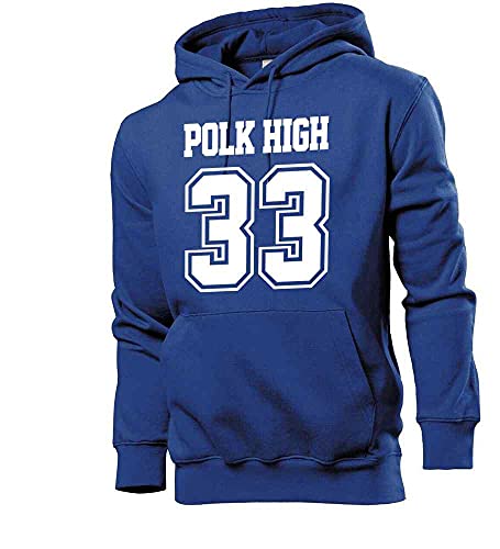 Generisch Polk High Männer Hoodie Sweatshirt Royalblau L von shirt84