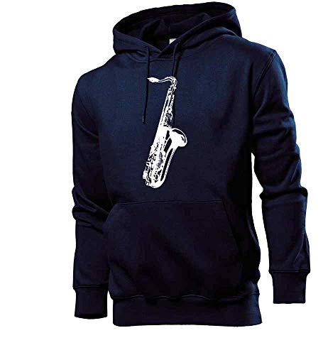 Generisch Saxophon Striche Männer Hoodie Sweatshirt Navy M von shirt84