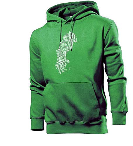 Generisch Schweden Fingerabdruck Männer Hoodie Sweatshirt Grün XXL von shirt84