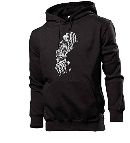 Generisch Schweden Fingerabdruck Männer Hoodie Sweatshirt Schwarz XL von shirt84