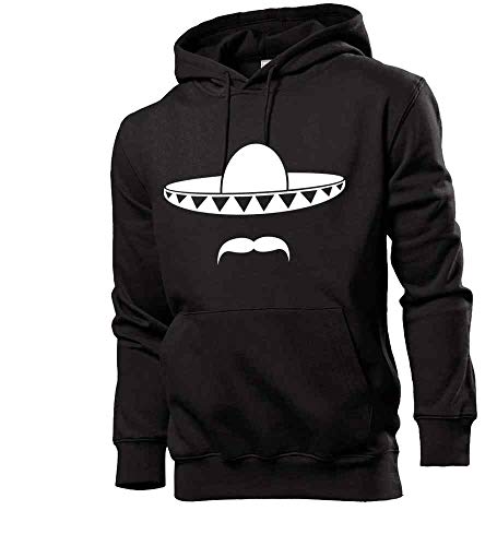 Generisch Sombrero mit Bart aus Mexiko Männer Hoodie Sweatshirt Schwarz XXL von shirt84