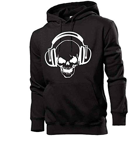 Generisch Totenkopf mit Kopfhörer Männer Hoodie Sweatshirt Schwarz M von shirt84