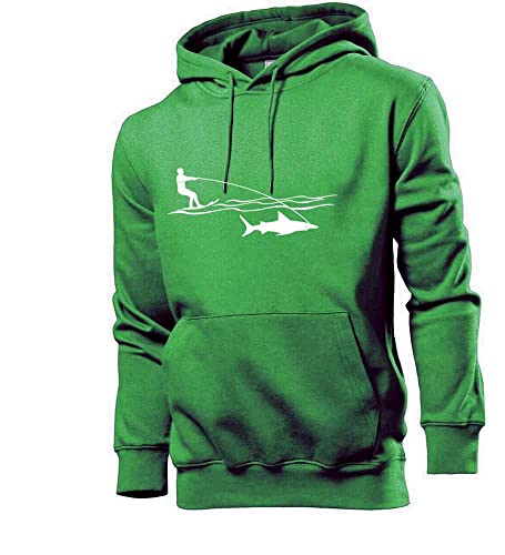 Generisch Wasserski Hai Männer Hoodie Sweatshirt Grün S von shirt84