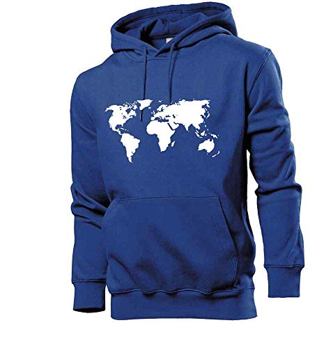 Generisch Weltkarte Männer Hoodie Sweatshirt Royalblau XXL von shirt84