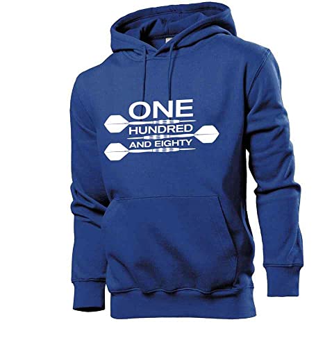 Generisch one Hundred and Eighty Dartpfeile 2.0 Männer Hoodie Sweatshirt Royalblau XXL von shirt84