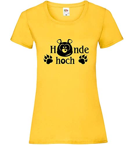 Hände hoch du Bär Frauen Lady-Fit T-Shirt Sonnenblumengelb XL von shirt84
