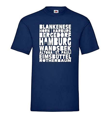 Hamburg Stadtteile Männer T-Shirt Navy 3XL von shirt84