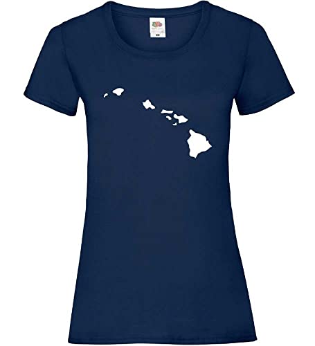 Hawaii Aloha Frauen Lady-Fit T-Shirt Navy M von shirt84