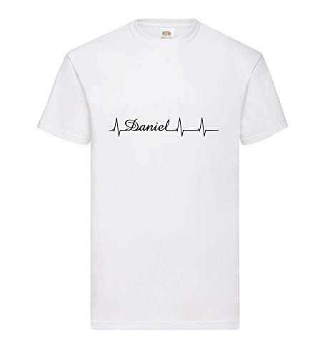 Herzschlag Daniel Männer T-Shirt Weiß L von shirt84