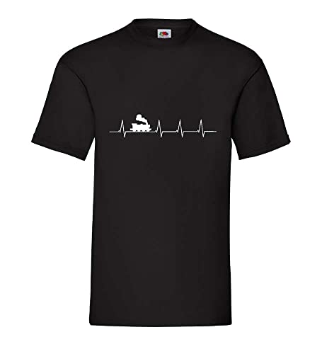 Herzschlag Eisenbahn Männer T-Shirt Schwarz L von shirt84