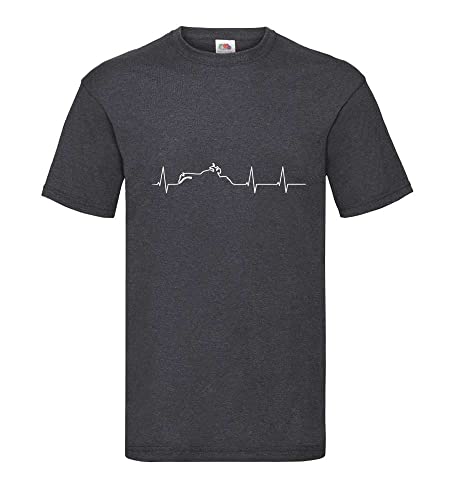 Herzschlag Motorrad Triumph Männer T-Shirt Dunkelgrau Meliert L von shirt84