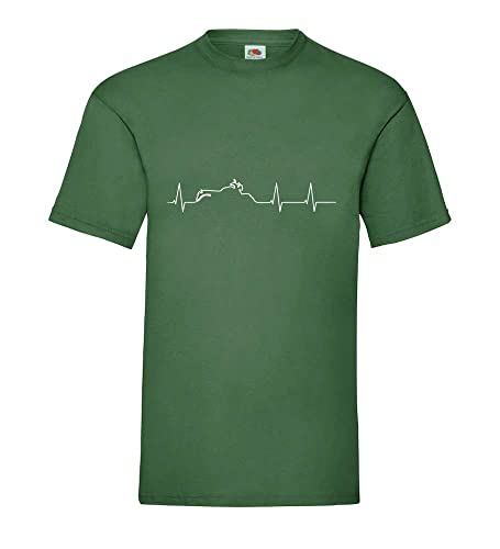 Herzschlag Motorrad Triumph Männer T-Shirt Flaschengrün XXL von shirt84