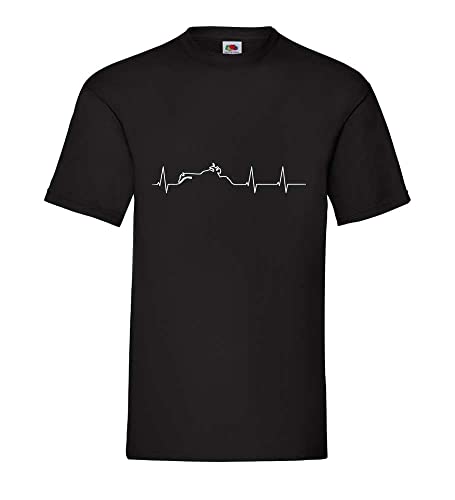 Herzschlag Motorrad Triumph Männer T-Shirt Schwarz XXL von shirt84
