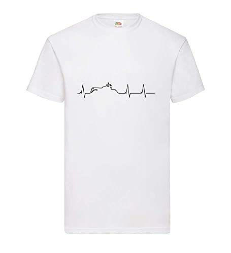 Herzschlag Motorrad Triumph Männer T-Shirt Weiß 3XL von shirt84