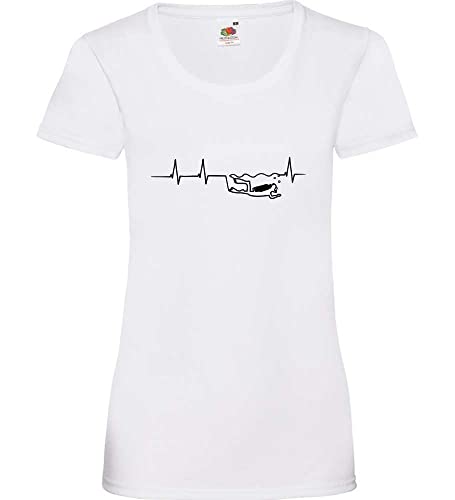 Herzschlag Taucher Frauen Lady-Fit T-Shirt Weiß L von shirt84