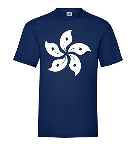 Hongkong Flagge Männer T-Shirt Navy XXL von shirt84