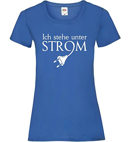 Ich stehe unter Strom - Stecker Shirt Frauen Lady-Fit T-Shirt Royal XL von shirt84