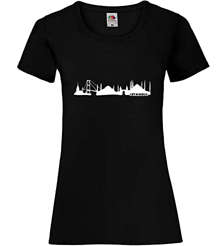 Istanbul Skyline Frauen Lady-Fit T-Shirt Schwarz S von shirt84