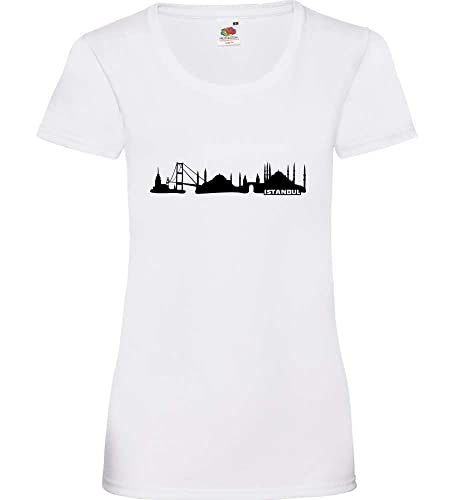 Istanbul Skyline Frauen Lady-Fit T-Shirt Weiß S von shirt84
