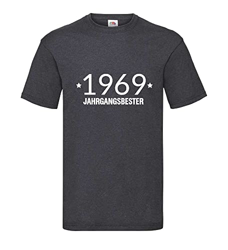 Jahrgangsbester 1969 Männer T-Shirt Dunkelgrau Meliert XXL von shirt84