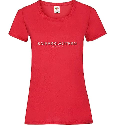 Kaiserslautern Koordinaten Frauen Lady-Fit T-Shirt Rot M von shirt84