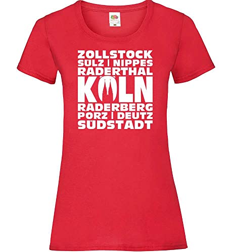 Köln Stadtteile 2.0 Frauen Lady-Fit T-Shirt Rot M von shirt84