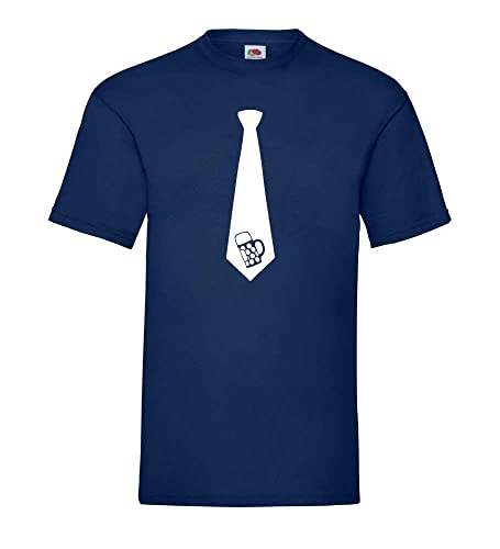 Krawatte mit Bierkrug Männer T-Shirt Navy XXL von shirt84