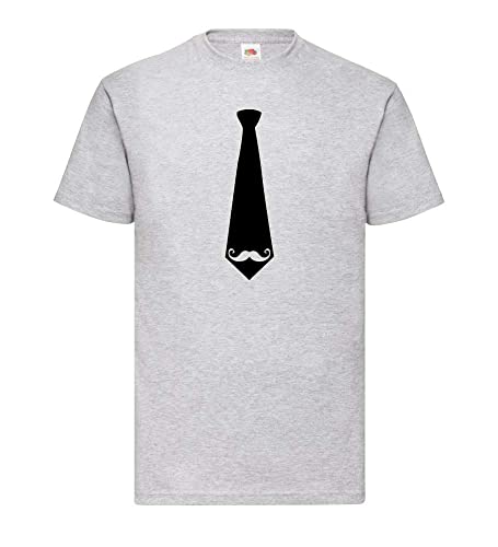 Krawatte mit Moustache Männer T-Shirt Grau S von shirt84