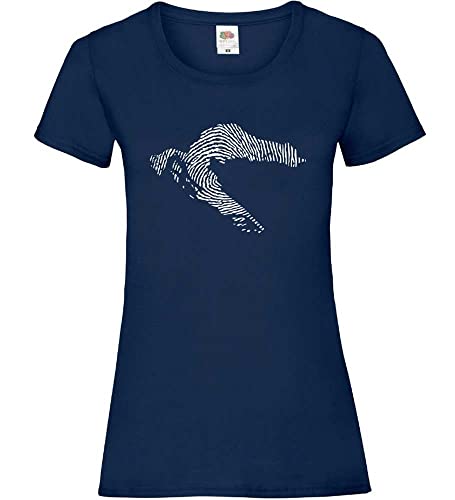 Kroatien Fingerabdruck Frauen Lady-Fit T-Shirt Navy XS von shirt84