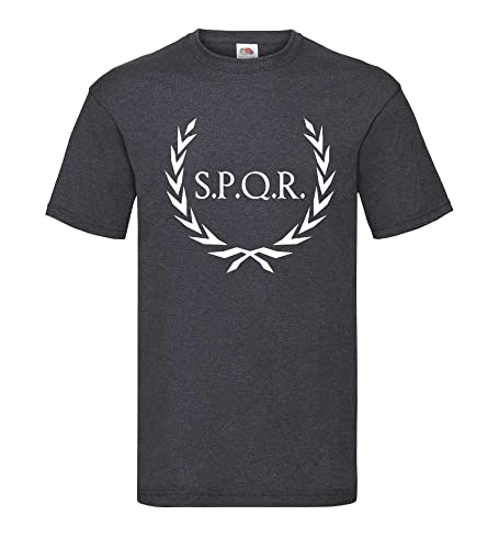 Lorbeerkranz SPQR Rom Männer T-Shirt Dunkelgrau Meliert XXL von shirt84