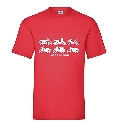 Made in Suhl Simson Mopeds Männer T-Shirt Rot M von shirt84