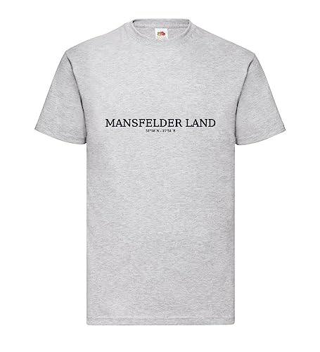 Mansfelder Land Koordinaten Männer T-Shirt Grau L von shirt84