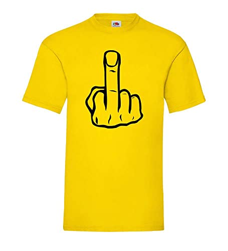 Mittelfinger Männer T-Shirt Gelb L von shirt84