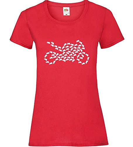 Motorrad aus Motorrädern Frauen Lady-Fit T-Shirt Rot M von shirt84