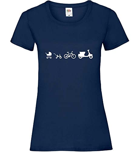 Motorroller Evolution Frauen Lady-Fit T-Shirt Navy S von shirt84