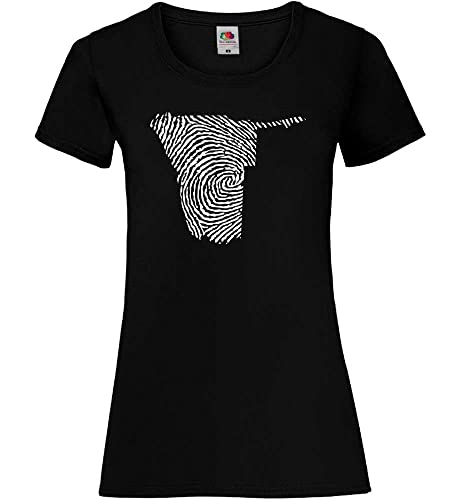 Namibia Fingerabdruck Frauen Lady-Fit T-Shirt Schwarz L von shirt84