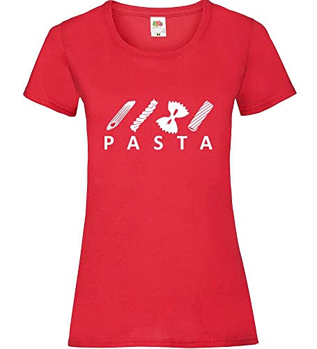 Nudelarten Pasta Frauen Lady-Fit T-Shirt Rot L von shirt84