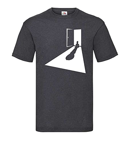 Penis Türrahmen Männer T-Shirt Dunkelgrau Meliert L von shirt84