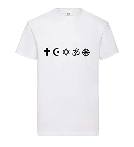 Religionen Symbole Männer T-Shirt Weiß L von shirt84