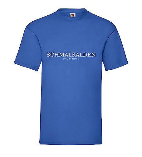 Schmalkalden Koordinaten Männer T-Shirt Royal Blau L von shirt84