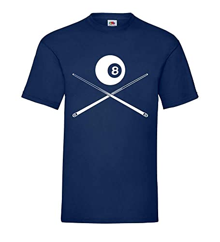 Schwarze Billardkugel mit Queue Männer T-Shirt Navy XXL von shirt84