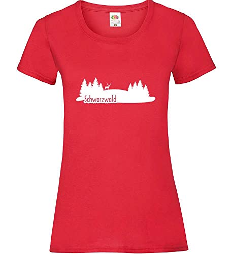 Schwarzwald Frauen Lady-Fit T-Shirt Rot XL von shirt84
