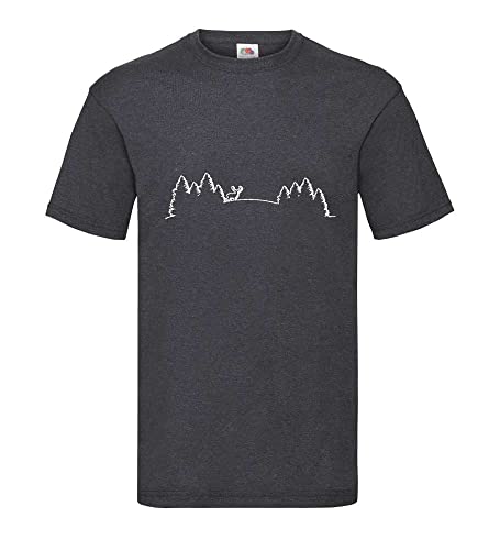 Schwarzwald Silhouette Männer T-Shirt Dunkelgrau Meliert XL von shirt84