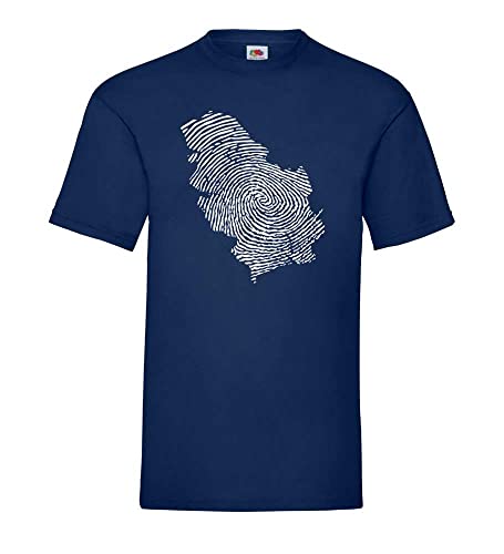 Serbien Fingerabdruck Männer T-Shirt Navy XXL von shirt84