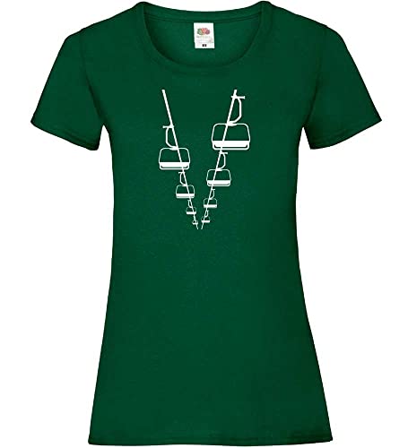 Sessellift Frauen Lady-Fit T-Shirt Flaschengrün XL von shirt84