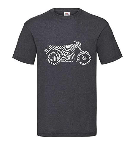 Simson Fingerabdruck Männer T-Shirt Dunkelgrau Meliert L von shirt84