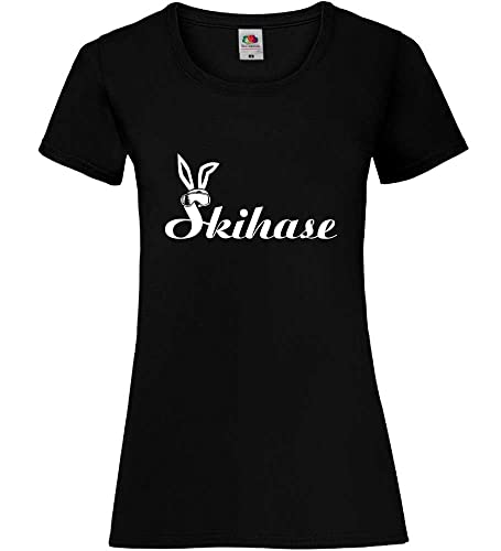 Skihase Frauen Lady-Fit T-Shirt Schwarz L von shirt84